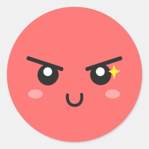 Mischievous Face with Evil Sparkle Classic Round Sticker
