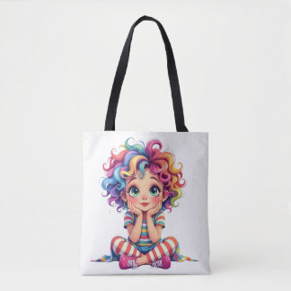 Mischievous girl with multicolored hair Discover t Tote Bag