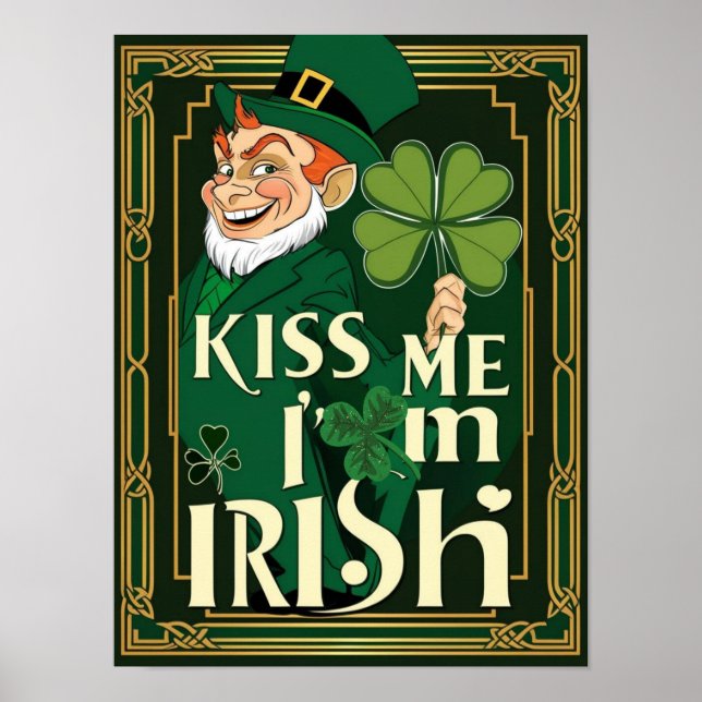 Mischievous Irish Leprechaun Poster (Front)