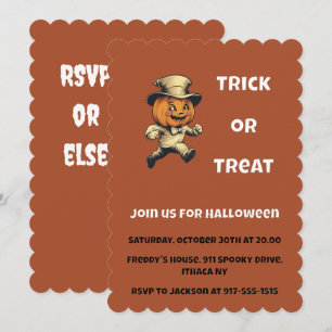 Mischievous Jack o lantern Halloween Party Invitation