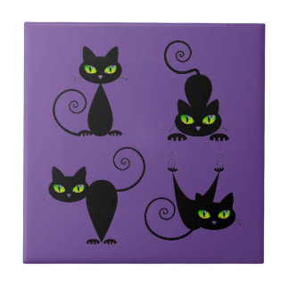 Mischievous kitties tile