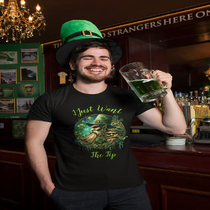 Mischievous Leprechaun Savouring A Pint T-Shirt