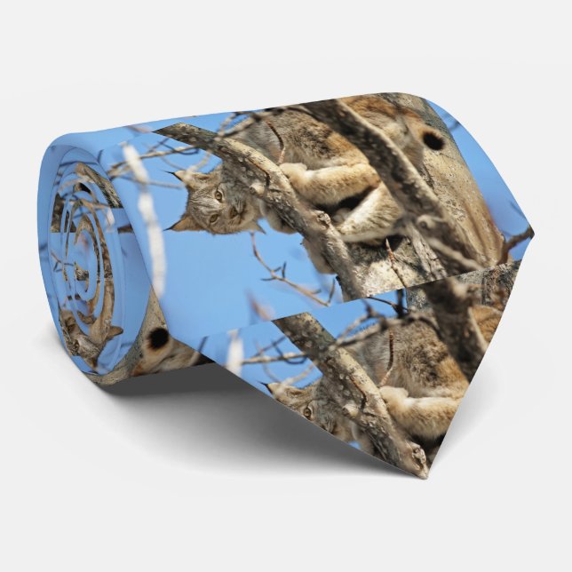 Mischievous Lynx Tie (Rolled)