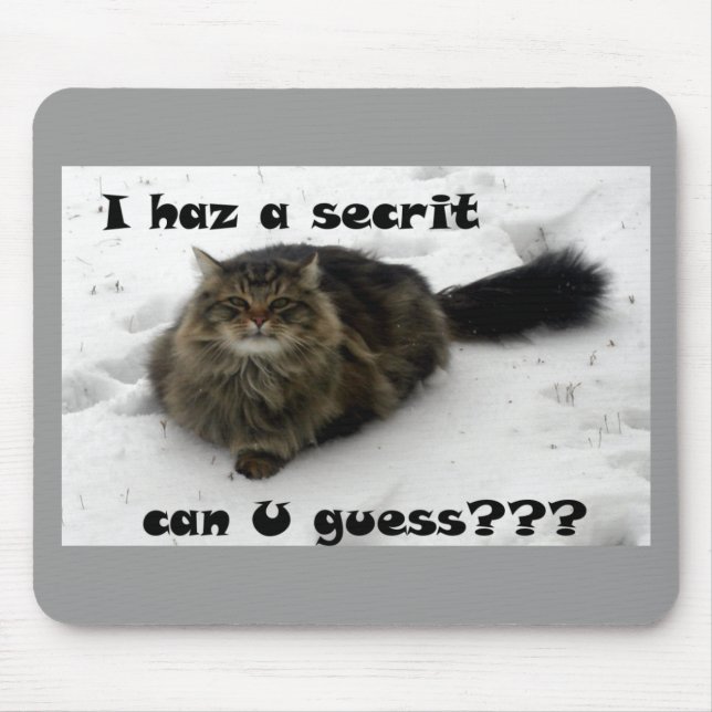 Mischievous Maine Coon in the snow Mouse Mat (Front)