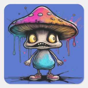 Mischievous Mushroom Minion Square Sticker