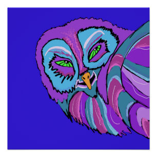 Mischievous Owl Poster