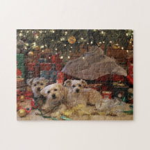 Mischievous Puppy Christmas Puzzle