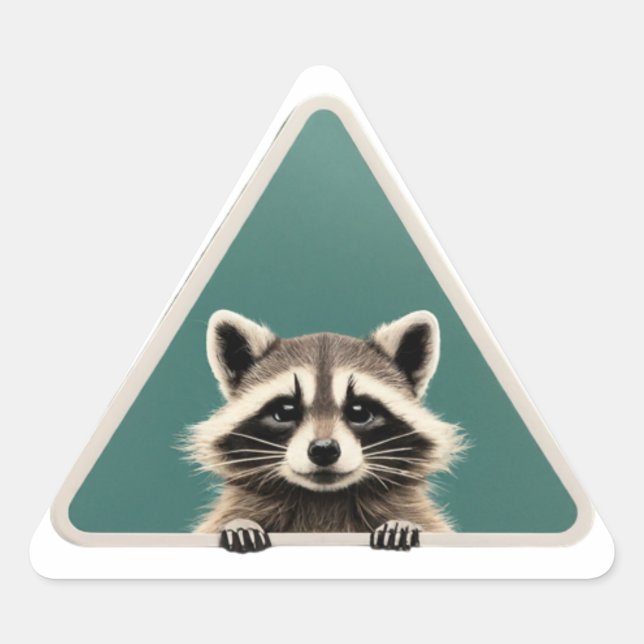 Mischievous Racoon Artist (Triangle Sticker) Triangle Sticker (Front)
