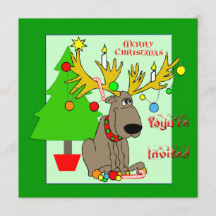 Mischievous Reindeer Christmas Invitation