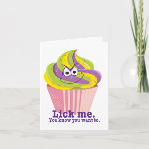 Mischievous Sly Innuendo Cupcake Lick Me Birthday Card
