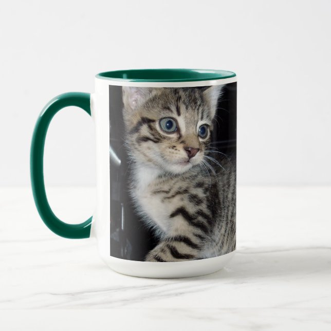 Mischievous Tabby Kitten,  Mug (Left)
