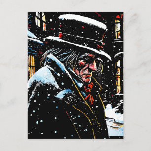 Miser Mister Ebenezer Scrooge Victorian Christmas Postcard