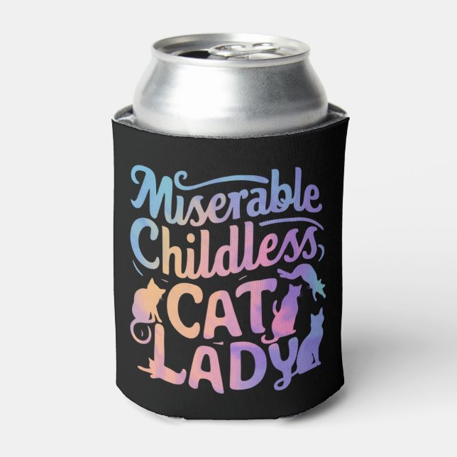 Miserable Childless Cat Lady Can Cooler (Can Front)