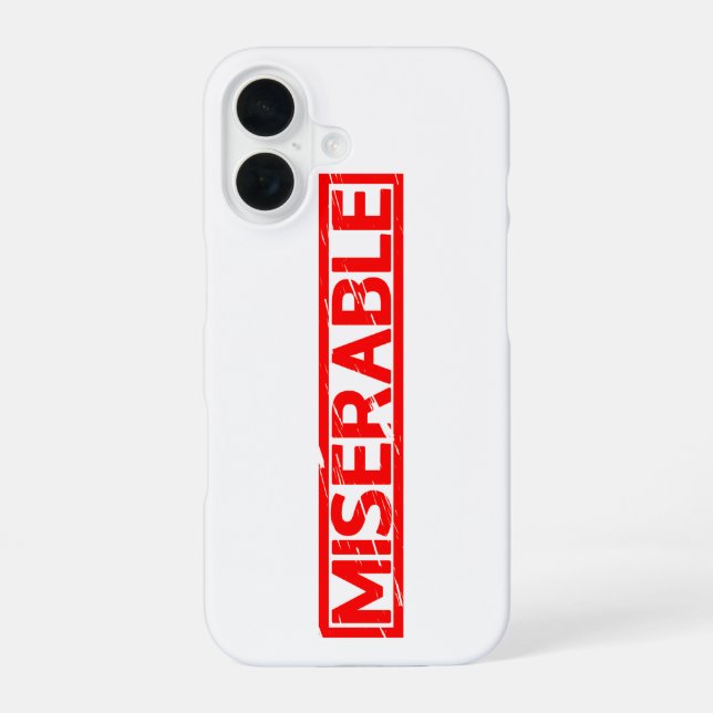 Miserable Stamp iPhone 16 Case (Back)