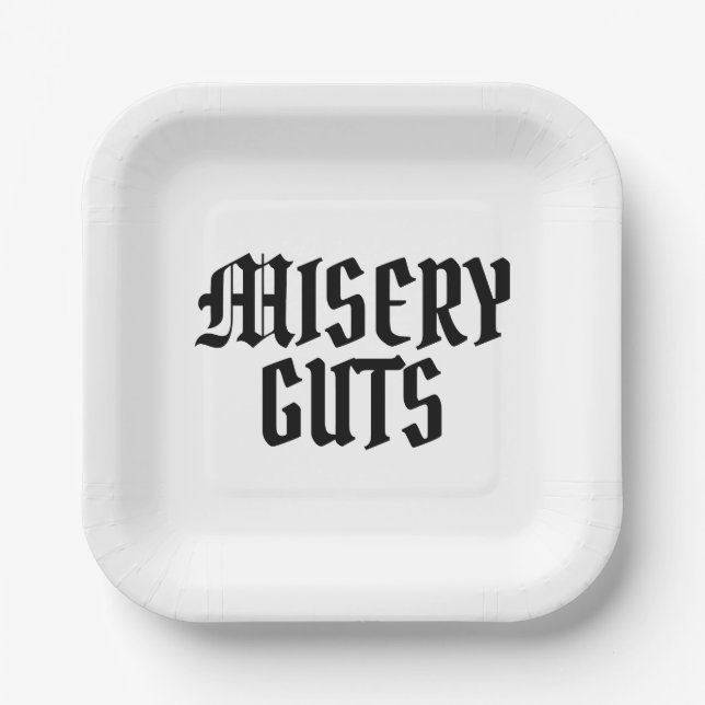 Misery Guts Paper Plate (Front)