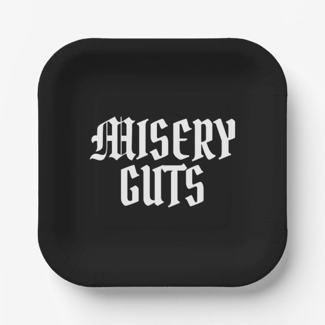 Misery Guts Paper Plate (Front)