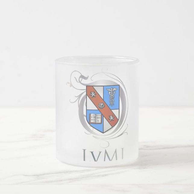Mises Logo Frosted Glass Coffee Mug (Center)