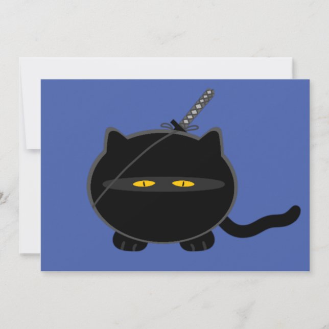 Misfit Ninja Cat  Holiday Card (Front)