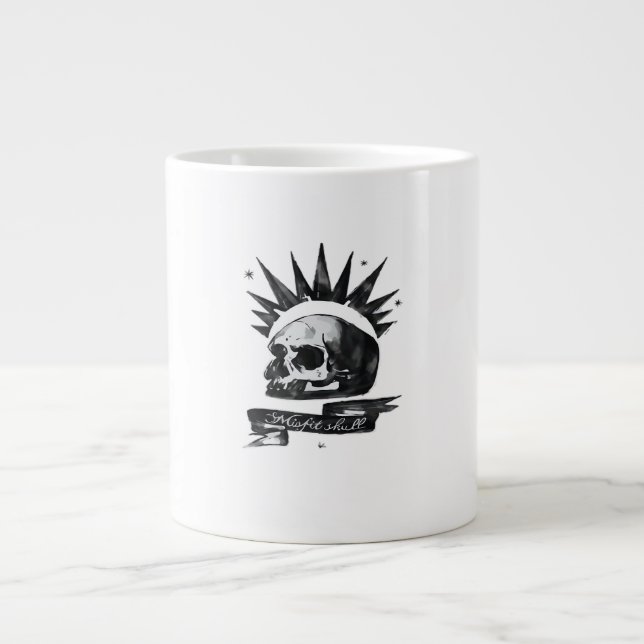 Misfit Skull Creative Character Art Style  Large Coffee Mug (Front)