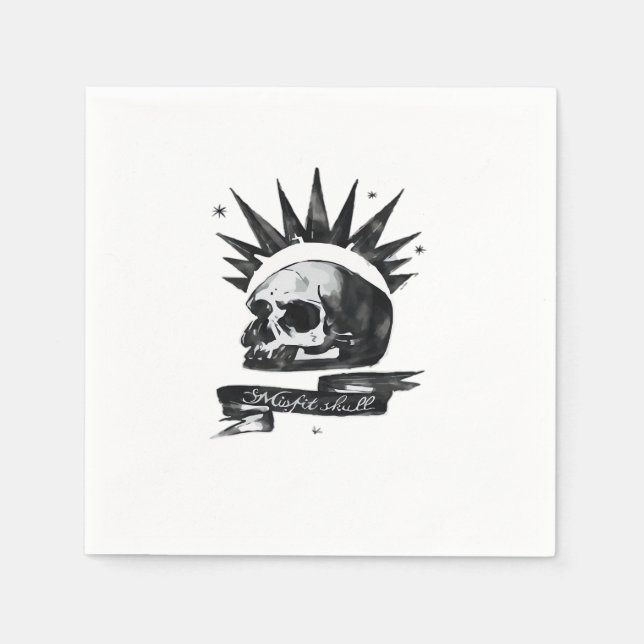 Misfit Skull Creative Character Art Style  Napkin (Front)