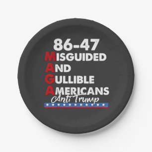 Misguided And Gullible Americans 86-47 Paper Plate