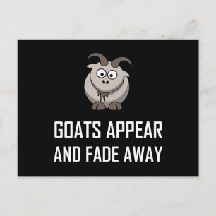 Misheard Lyrics Goats Appear And Fade Away Funny Postcard