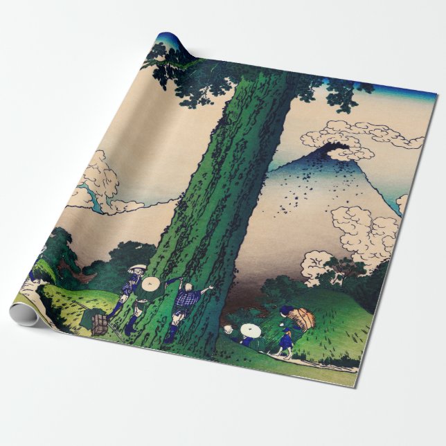 Mishima Pass in Kai Province by Katsushika Hokusai Wrapping Paper (Unrolled)