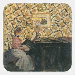 Misia at the Piano Square Sticker