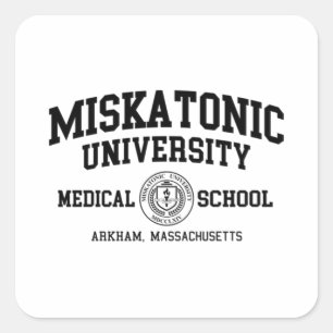 Miskatonic University Black Print  Square Sticker