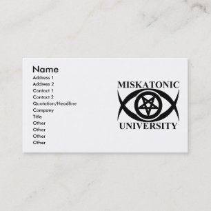 MISKATONIC UNIVERSITY BUSINESS CARD