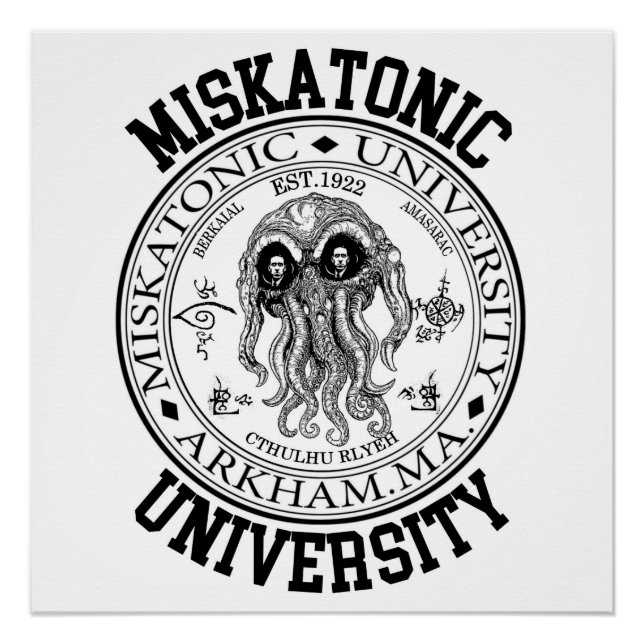 Miskatonic University CTHULHU HP LOVECRAFT Poster (Front)