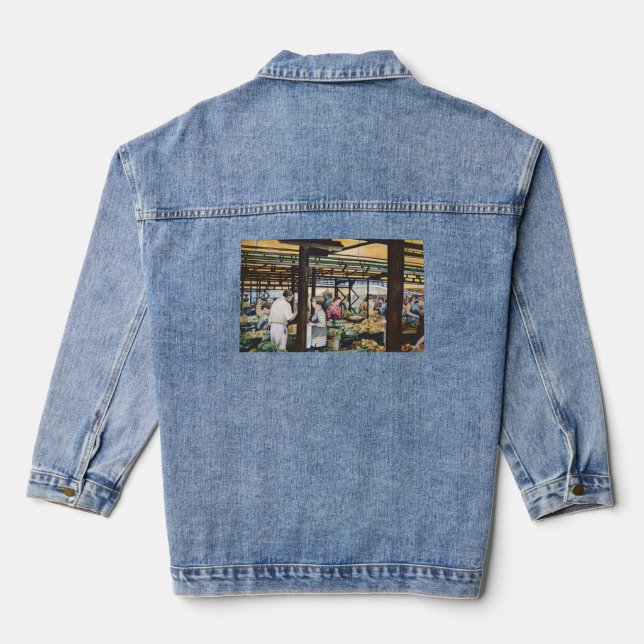 Miskolc's Farmers'Market, Hungary Denim Jacket (Back)