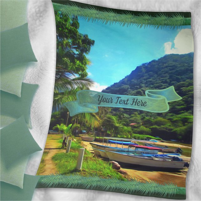 Mismaloya Boats on The River 0350  Fleece Blanket (Creator Uploaded)