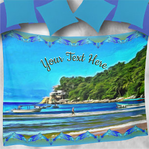 Mismaloya Family Fishing Boats 0346 Fleece Blanket