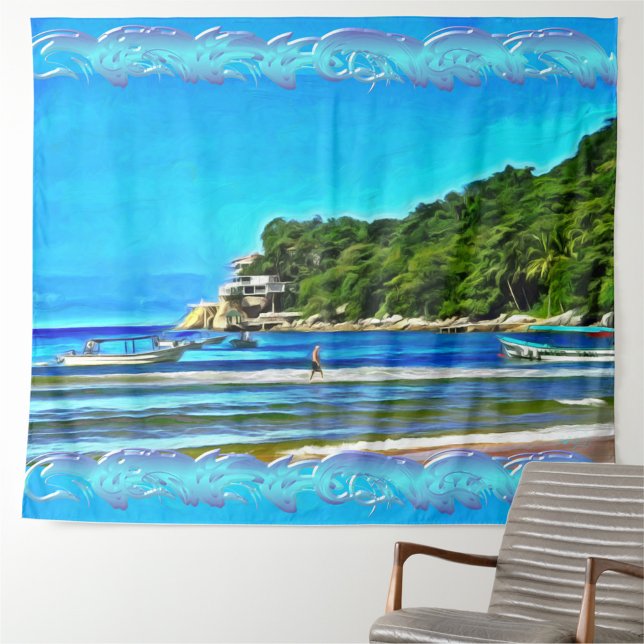 Mismaloya Fishing Boats 0346 Tapestry (Creator Uploaded)