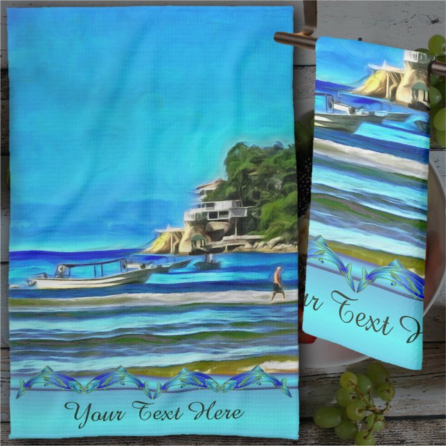 Mismaloya Fishing Boats 0346 Tea Towel (Creator Uploaded)