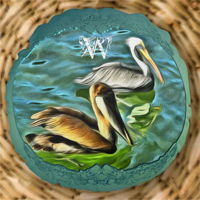 Mismaloya Pelicans 0329 Round Cushion (Creator Uploaded)