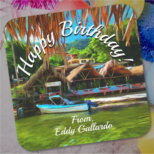Mismaloya River Birthday 0331 Square Sticker