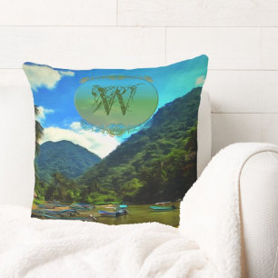 Mismaloya River Fishing Boats 0344 Cushion