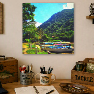 Mismaloya River Fishing Boats Mexico 0350 Art Canvas Print