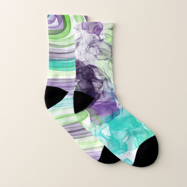 Mismatched Colourful Pattern Socks (Pair)