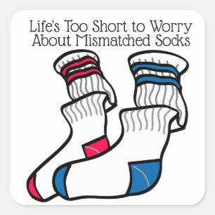 Mismatched Lost Sock Memorial Day  Square Sticker