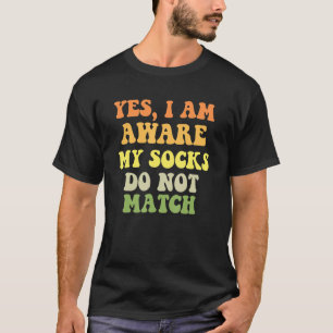 Mismatched Socks Fun Sock Humour T-Shirt