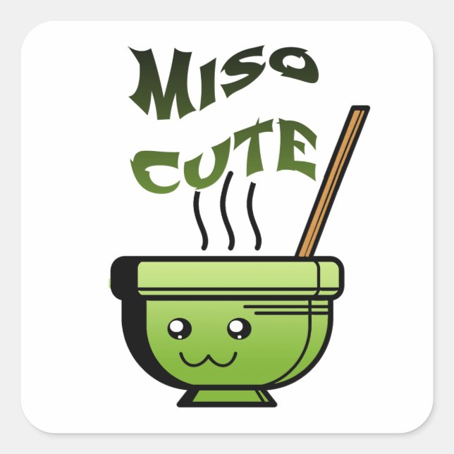 Miso Cute Square Sticker (Front)