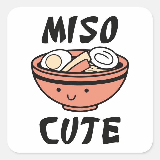 Miso Cute Square Sticker (Front)