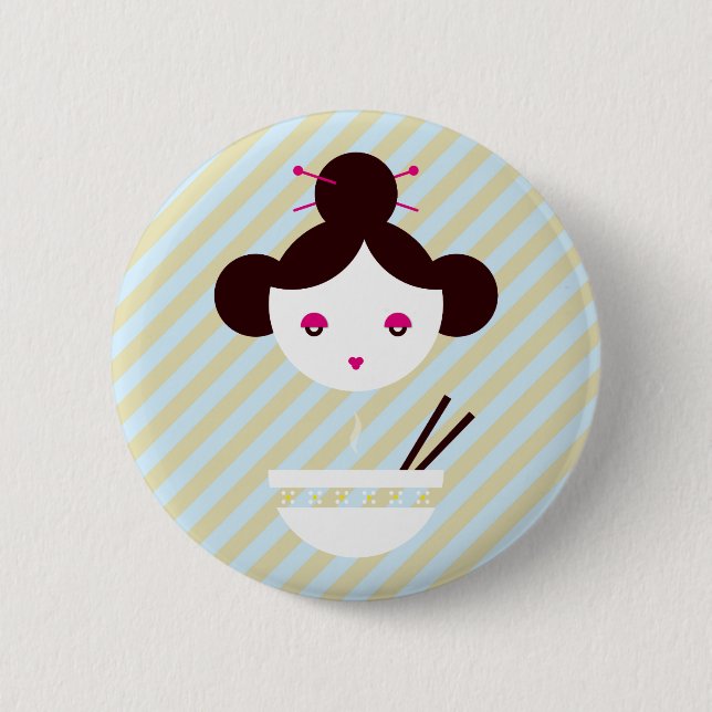 Miso girl 6 cm round badge (Front)