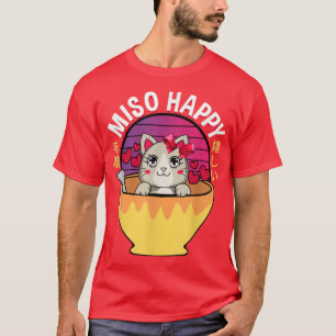 Miso Happy Anime Cat Miso Soup Omiotsuke Japanese T-Shirt