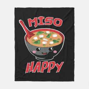 Miso Happy Funny Food Kawaii Fleece Blanket
