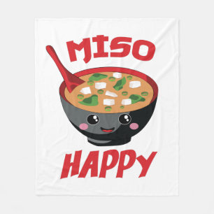 Miso Happy Funny Food Kawaii Fleece Blanket