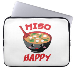 Miso Happy Funny Food Kawaii Laptop Sleeve